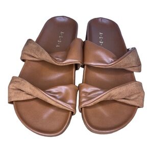 Alda Tan twisted strap sandals